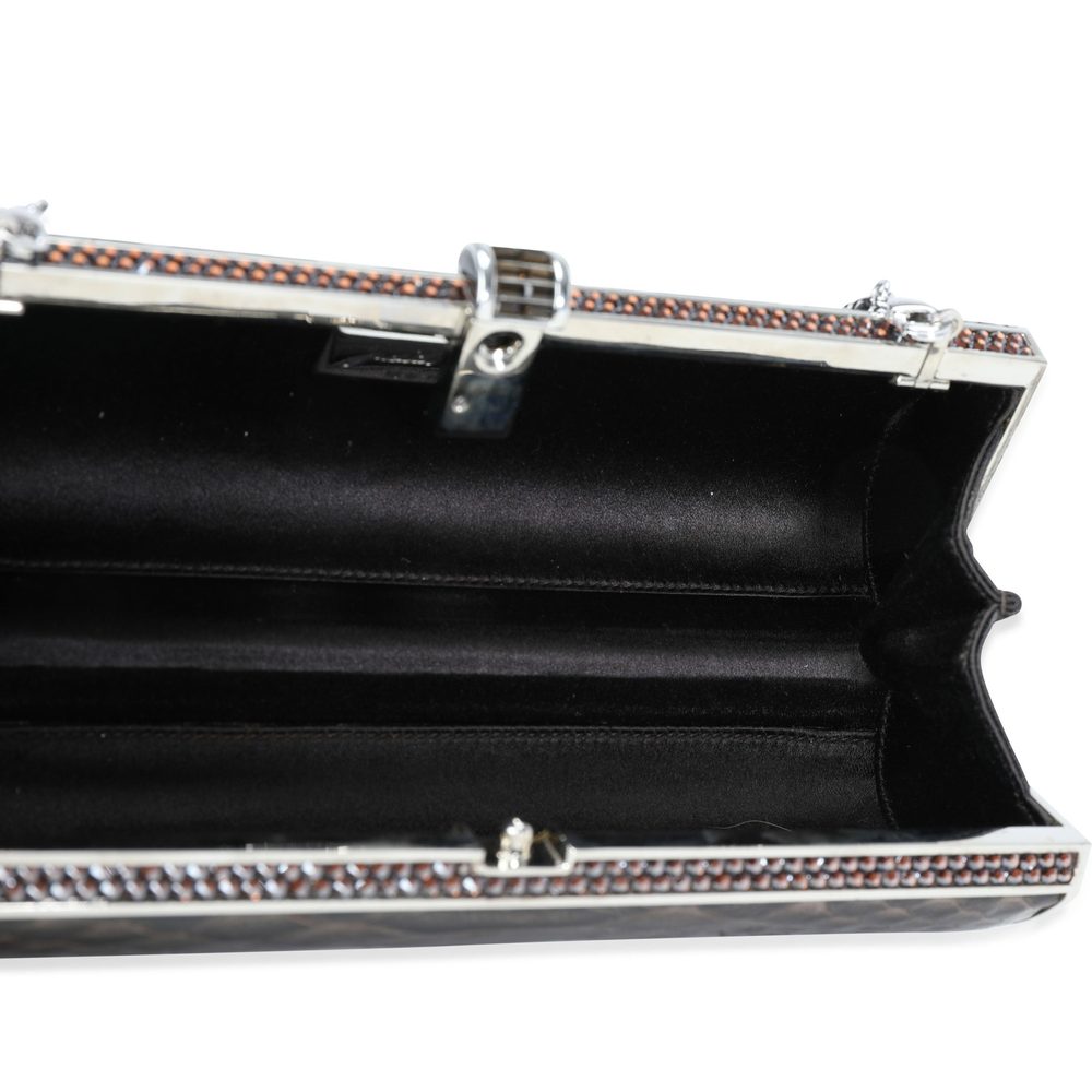 Judith Leiber Brown Python & Crystal Minaudiere - image 8